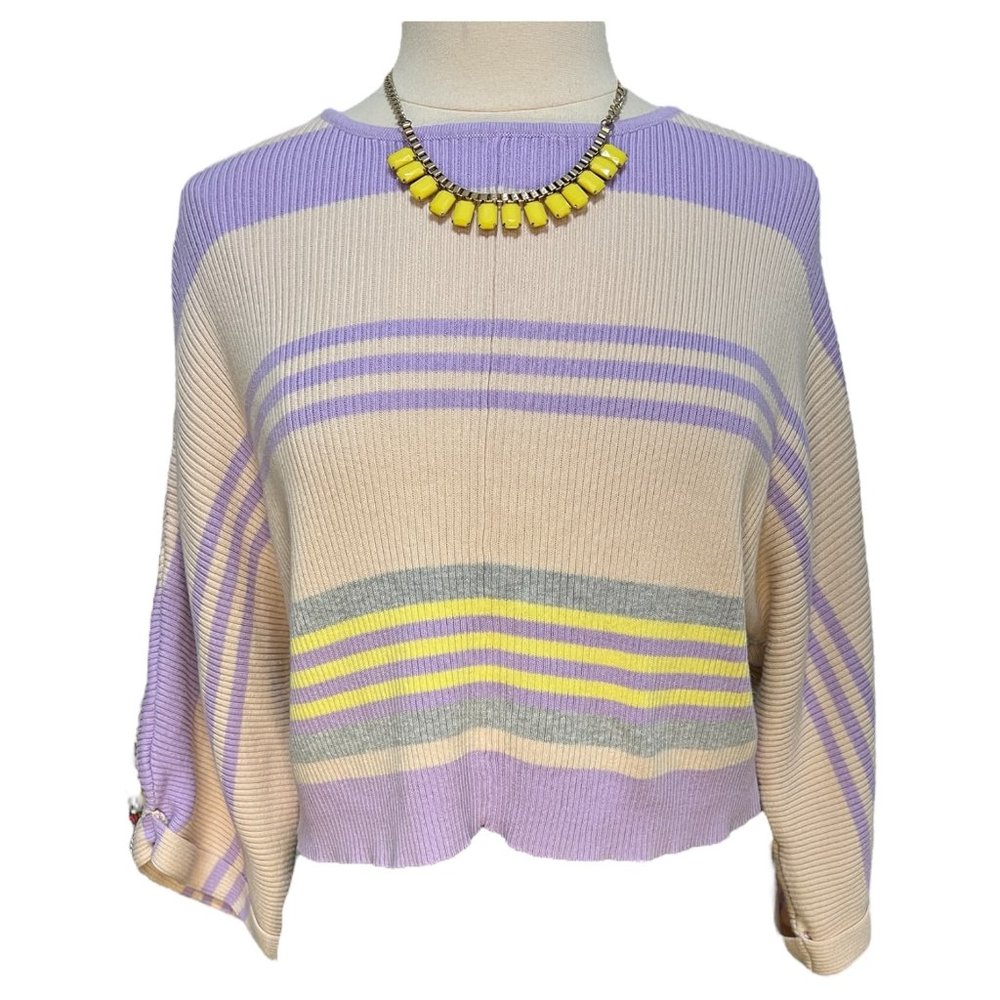 Lavender striped lightweight sweater